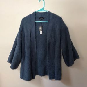 NWT Sisters Blue Open Faces Cardigan